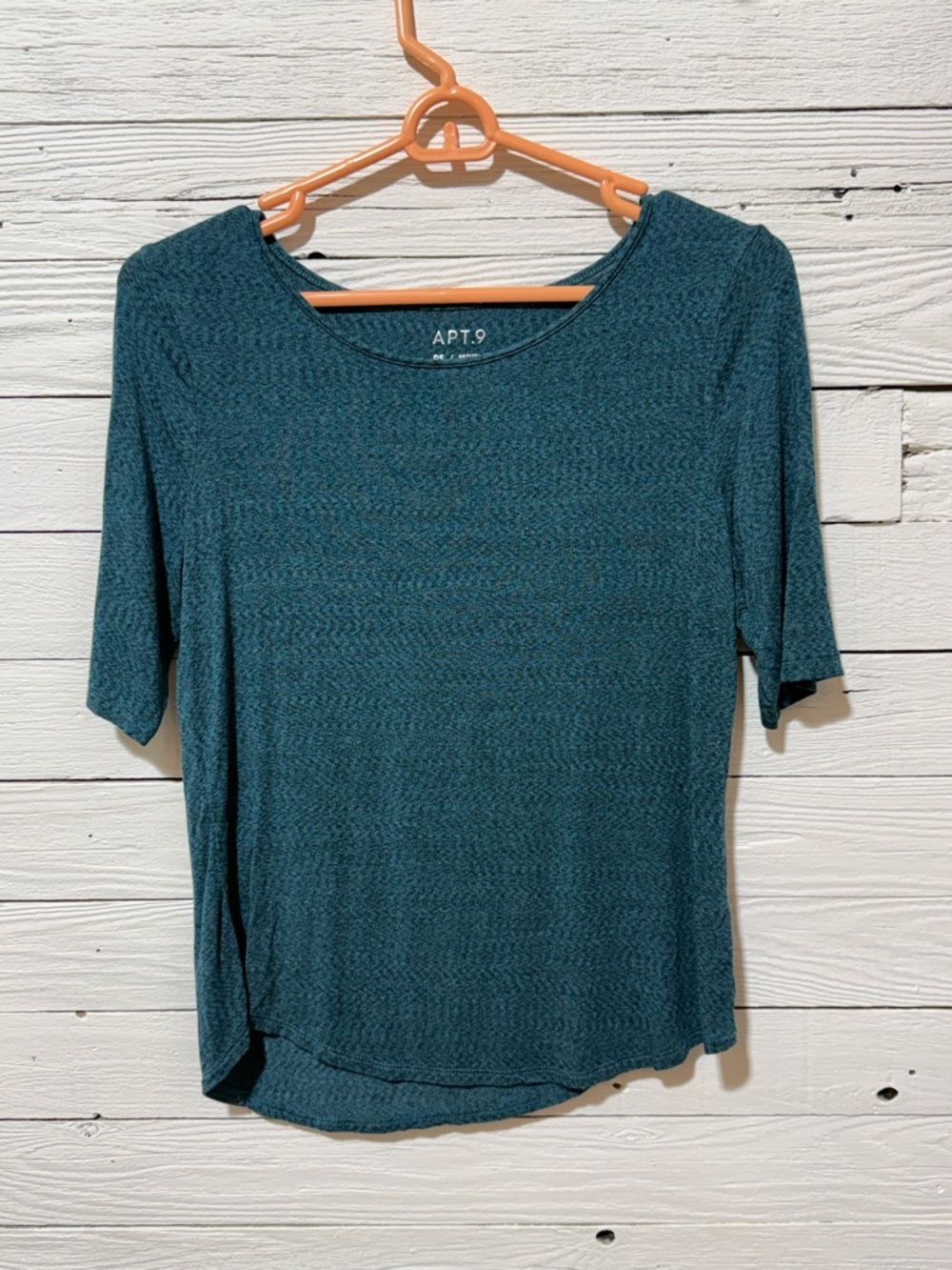 Apt. 9 Women's Teal Short Sleeve Scoop Neck Top